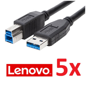 Lot of 5x Genuine Lenovo 1.0m USB 3.0 Type A to B Cable Black for Dock 03X6956