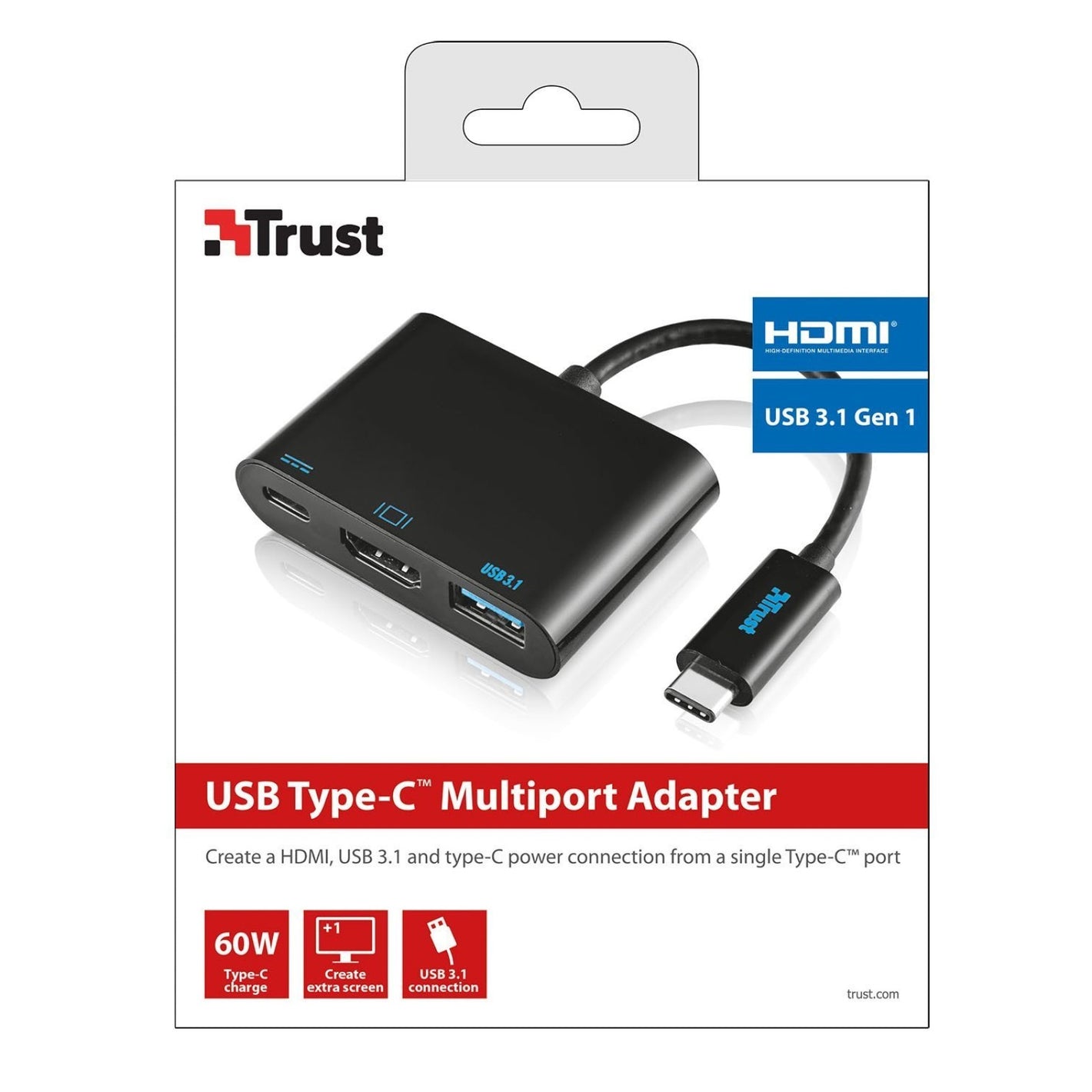 Trust USB-C MultiPort Adapter USB Type-C 3.1 to HDMI Dock for Macbook 21260