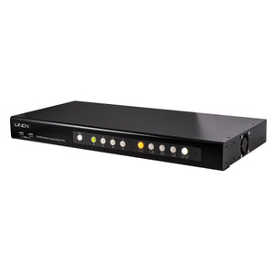 Lindy 4 Port DVI-I Single Link, USB 2.0 & Audio Quad View KVM Switch Pro 32327