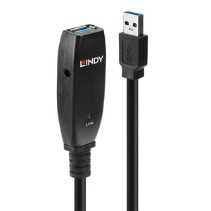 Lindy 15m USB 3.0 Active Extension Cable Slim with Repeater 5Gbps (49.2ft) 43322