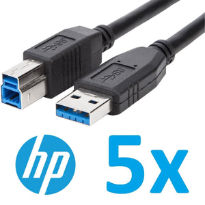Lot of 5x Genuine HP 1.8m USB 3.0 Type A to B Cable Black for Monitor 917468-001