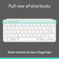Logitech Keys-To-Go 2 Portable Bluetooth LE Multi-Device Keyboard, Pale Grey, UK Layout