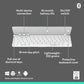 Logitech Keys-To-Go 2 Portable Bluetooth LE Multi-Device Keyboard, Pale Grey, UK Layout