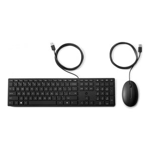 HP Wired Desktop 320MK USB Mouse and Keyboard Set UK Layout 9SR36AA Slim Black