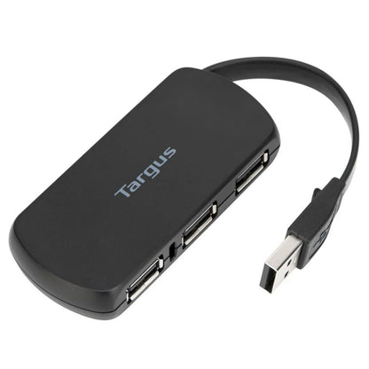 Targus ACH214 4-Port USB 2.0 Travel Hub, Built-In USB-A Cable, Compact, ACH114EU