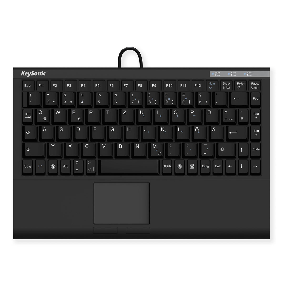 Compact Usb Keyboard KeySonic ACK-540U+ Compact USB Keyboard with Built-In Touchpad (GERMAN