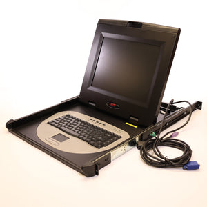 APC AP5015 15" Rack Console 1U 19" Rackmount Screen Keyboard Mouse KVM PS/2 VGA