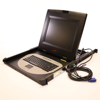 APC AP5015 15" Rack Console 1U 19" Rackmount Screen Keyboard Mouse KVM PS/2 VGA