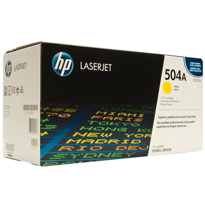 HP 504A Yellow Laser Toner Cartridge CE252A LaserJet CP3525 CM3530