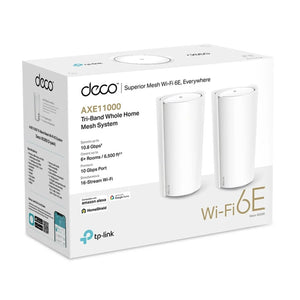 TP-Link Deco XE200 Tri-Band Wi-Fi 6E Mesh System White 2-Pack AXE11000 Twin Pack