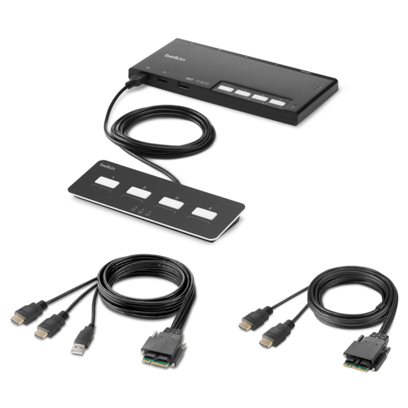 Belkin Modular 4-Port Dual Head HDMI Secure KVM Switch w/ Remote PP 4.0 F1DN204MOD-HH-4