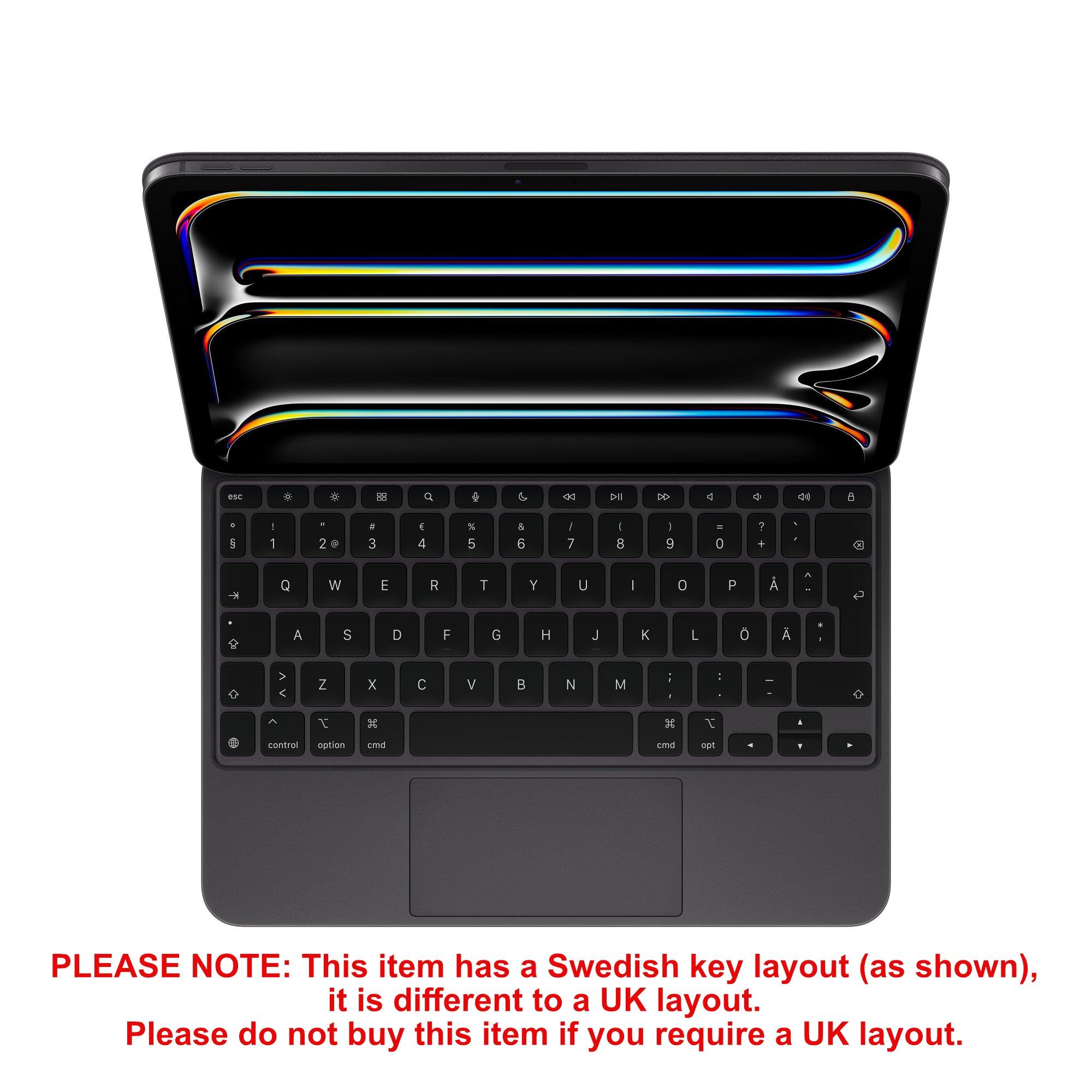 Apple iPad Pro 11 inch (M4) Magic Keyboard Black MWR23S/A *Swedish Lay