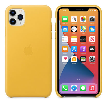 Apple iPhone 11 Pro Max Meyer Lemon Yellow Leather Case MX0A2ZM/A