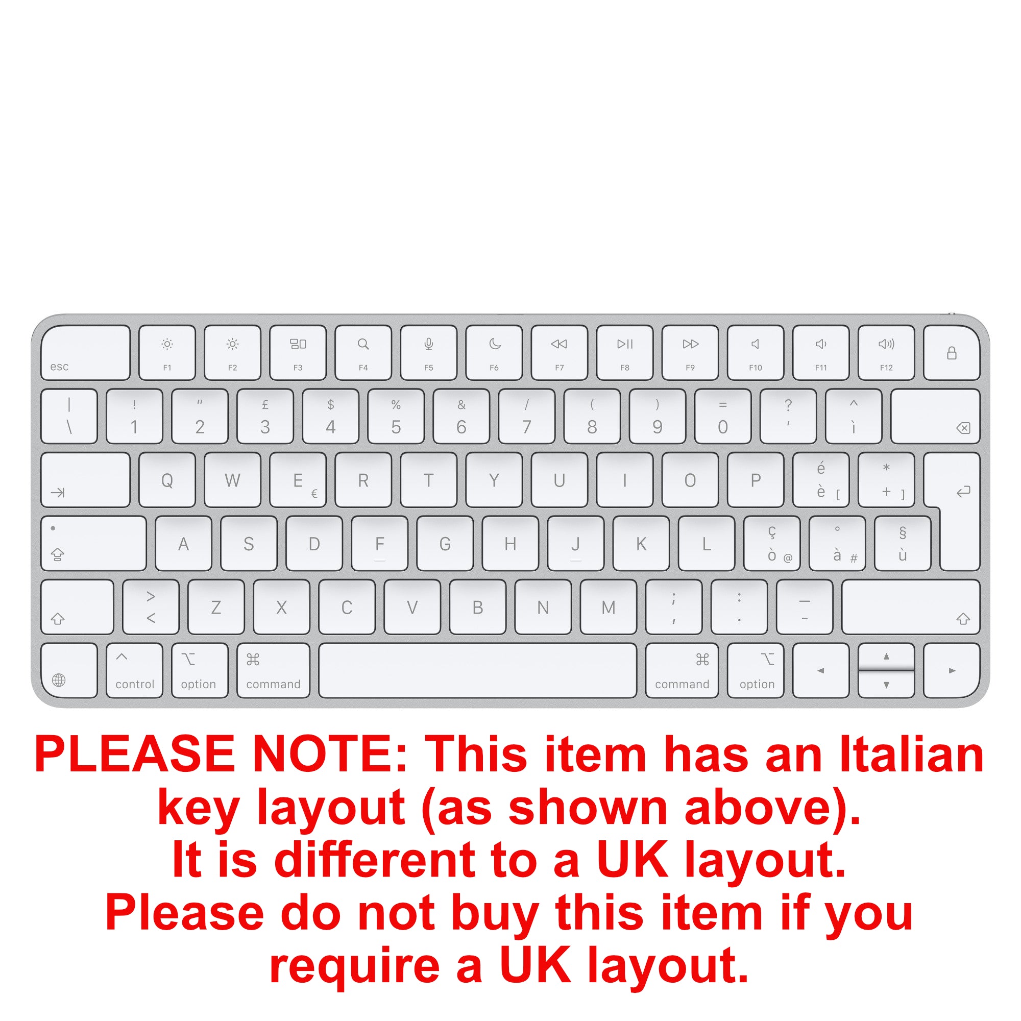 Apple Magic Keyboard (USB-C), White, Bluetooth *Italian Layout* MXCL3T Apple Magic Keyboard (USB-C), White, Bluetooth *Italian Layout* MXCL3T