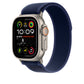 Apple Watch Band Blue Natural Titanium Trail Loop M/L 49mm Ultra MXTW3ZM/A