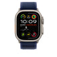 Apple Watch Band Blue Natural Titanium Trail Loop M/L 49mm Ultra MXTW3ZM/A