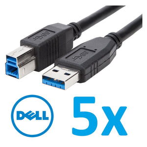 Lot of 5x Genuine Dell 1.8m USB 3.0 Type A to B Monitor Cable Black PN81N P57VD