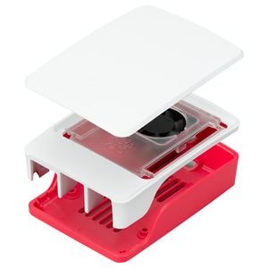Raspberry Pi 5 Case, Red and White, with Cooling Fan, SC1159