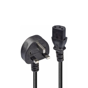 UK IEC C13 Mains Power Cable 'Kettle Lead' Power Cord 1.8m / 6ft Black