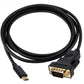 Cables Direct USB-C to VGA Adapter Cable 2m / 6ft 1080P 60Hz Black USB3C-VGA-2M